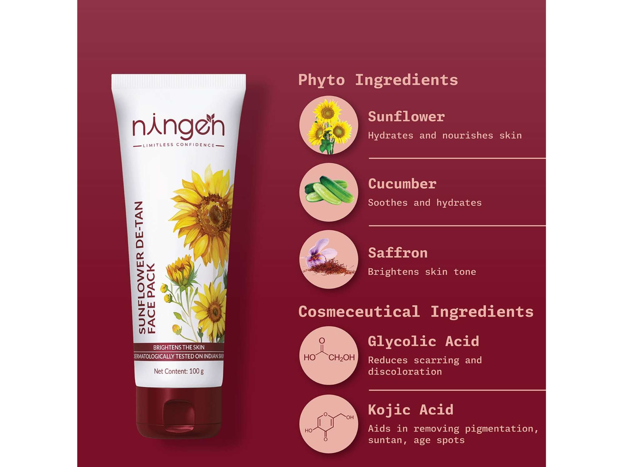 Ningen Sunflower De-Tan Face Pack view 2