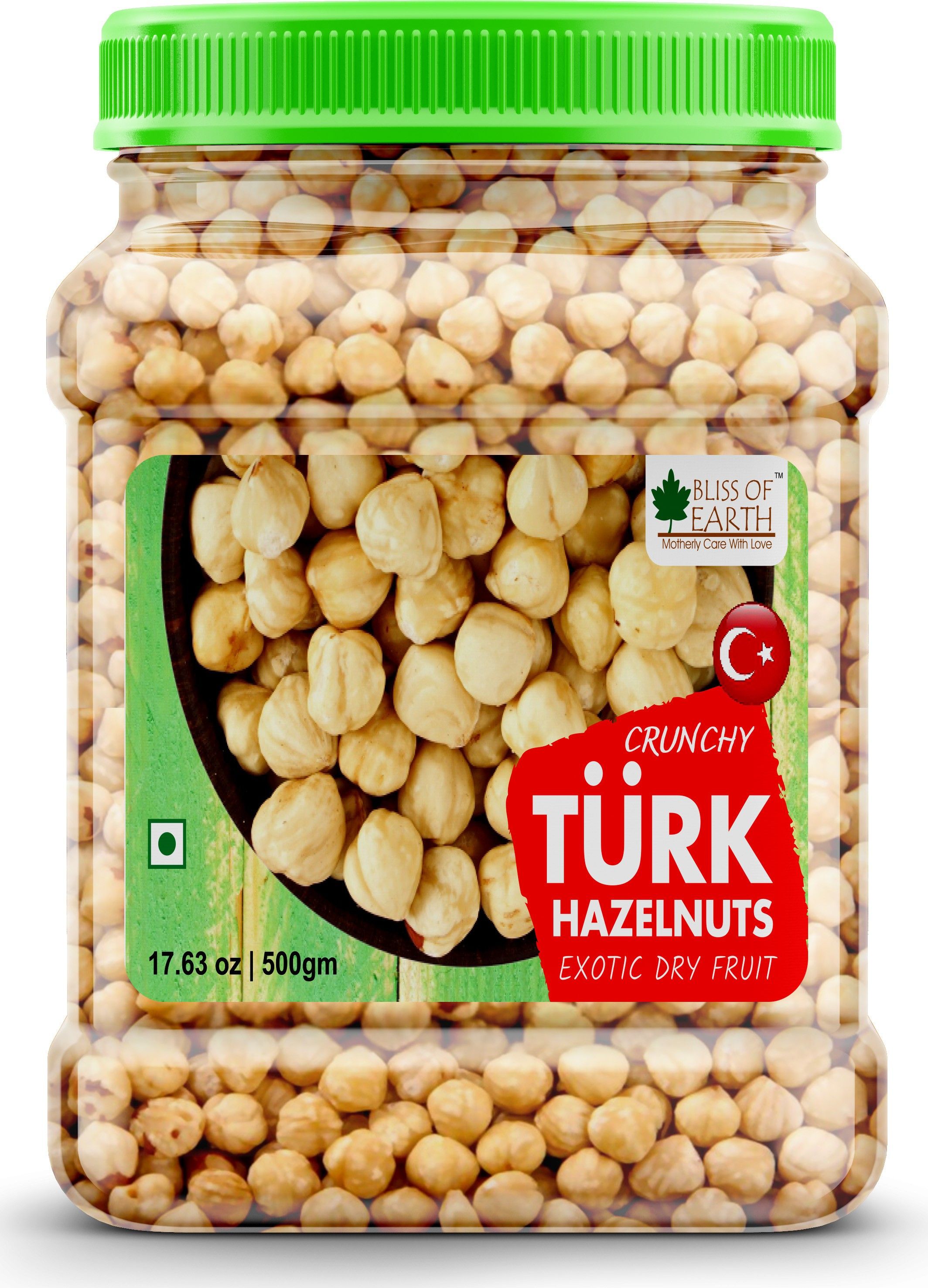 Bliss of Earth Turkish Hazelnuts Dehulled Raw & Whole, 500 gm