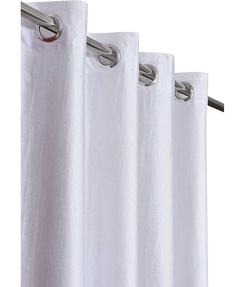 Kraftiq Homes Solid Semi-Transparent Eyelet Curtain 5 ft ( Pack of 2 ) - White view 2
