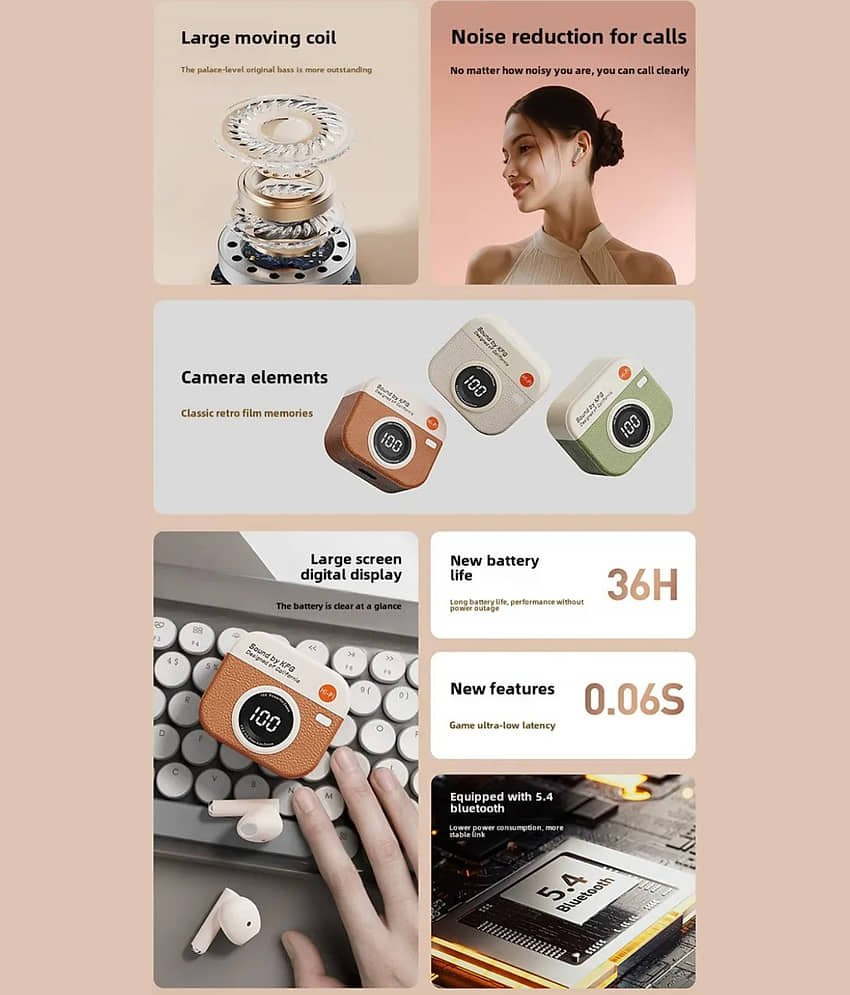 COREGENIX Q86 Mini lens design Truly Wireless Earbuds TWS | ENC & High Bass | Upto 38 Hrs Playtime | Bluetooth V5.3 | Quad Mics with AI-ENC | 40ms Low Latency Gaming | Gaming Beast for Android & iOS view 2