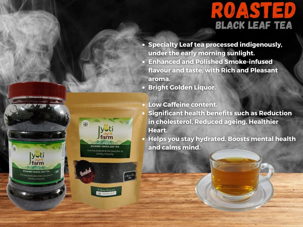 Roasted Premium Orthodox Black Tea from the foothills of Darjeeling | Jyoti Agro Farm (200g) | 150 to 200 cups approx | Gourmet Whole Leaf Tea by MINTRI TEA view 2
