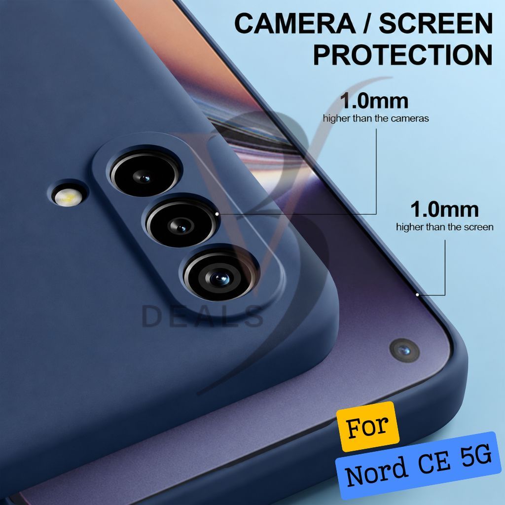 V3Deals Compatible OnePlus Nord CE 5G Matte Silicone Back Cover Matte silicone back cover with raised camera & screen edges for enhanced protection against drops, scratches and dust. view 2