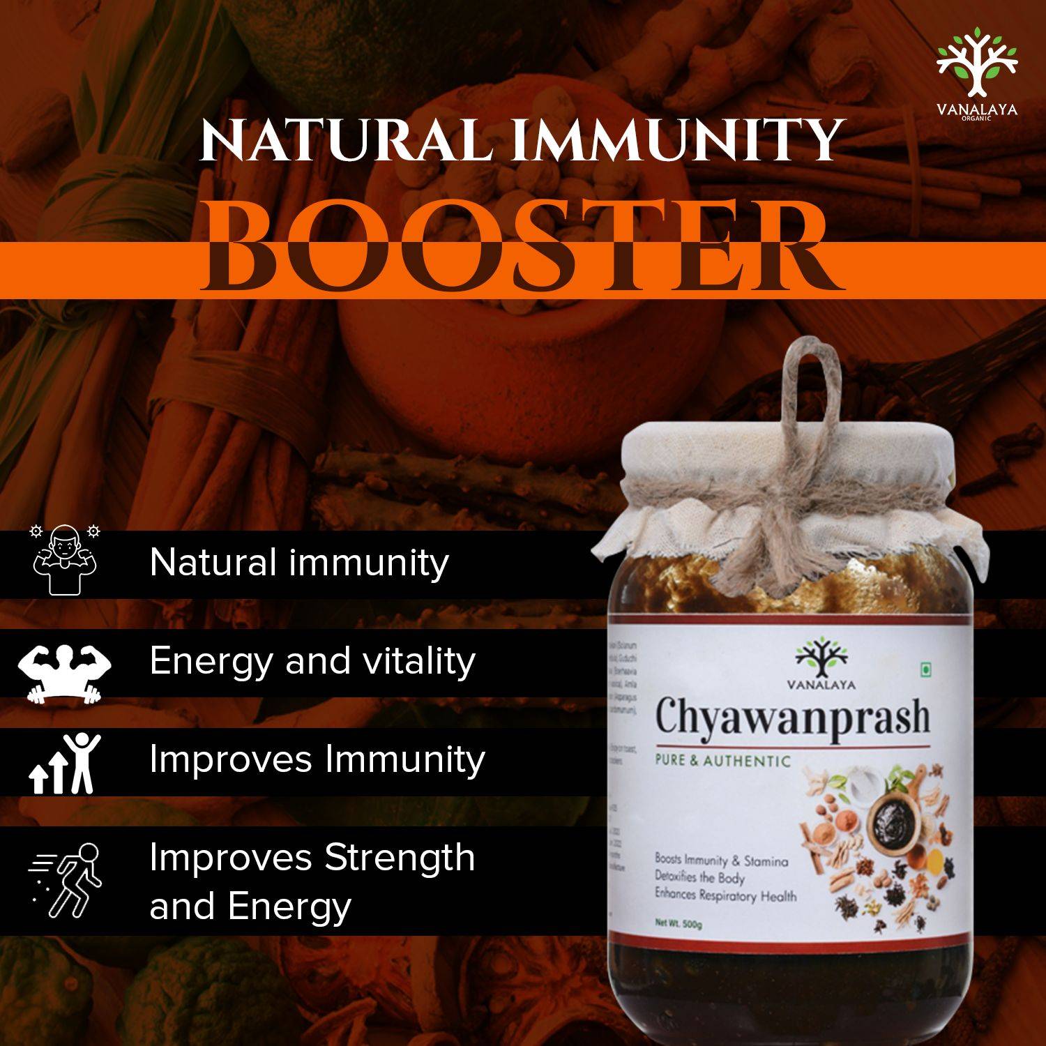 Organic Ayurvedic Chyawanprash for immunity boosting suitable for all age groups enriched with amla, Desi ghee & jagerry helps Build Strength and Stamina 500gm view 2