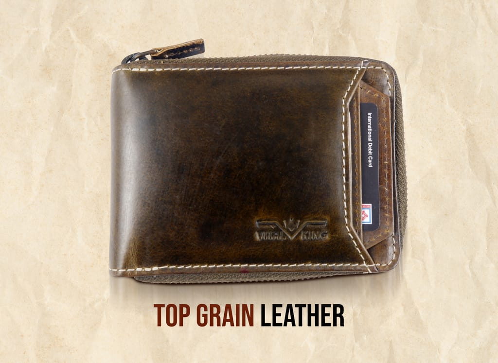 Vital King Men Travel Brown Genuine Leather RFID Wallet (12 Card Slots)