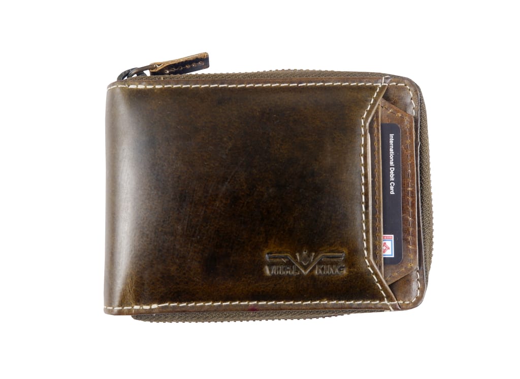 Vital King Men Travel Brown Genuine Leather RFID Wallet (12 Card Slots) view 2