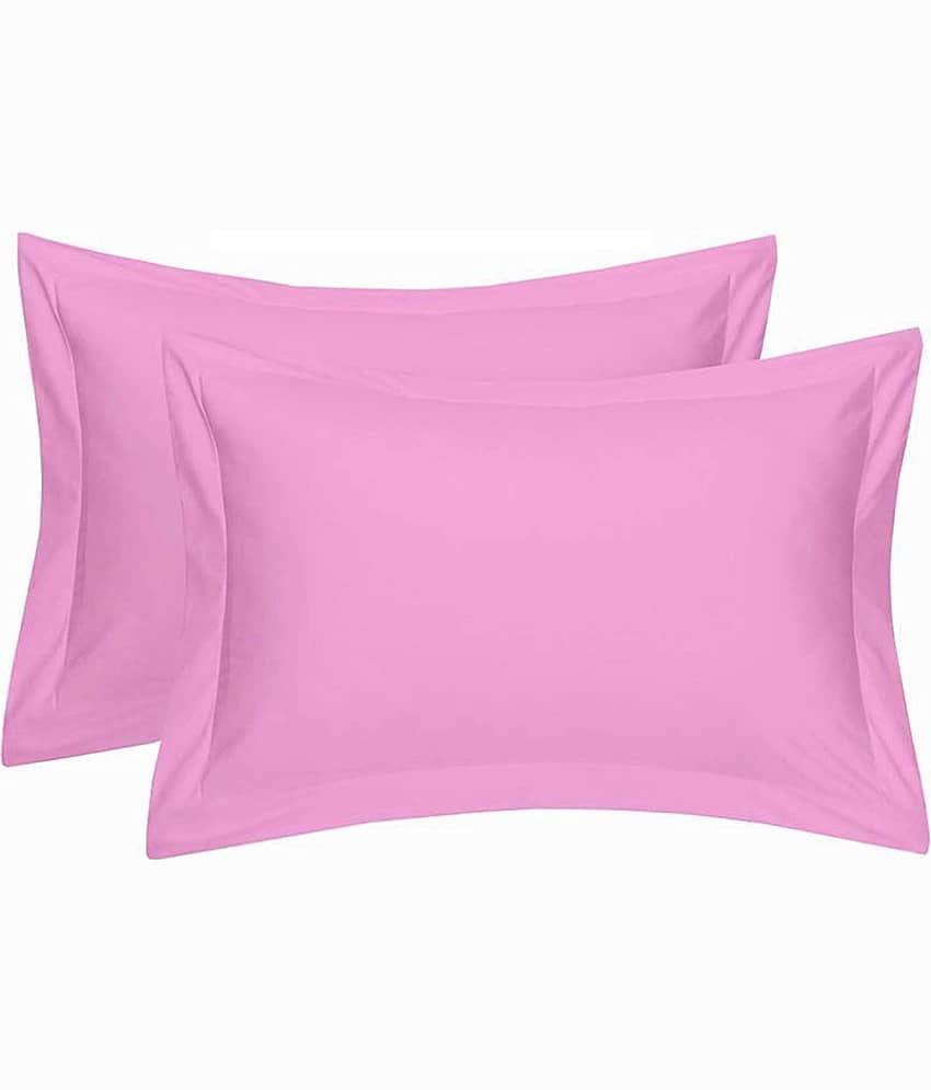 MAHALUXMI COLLECTION - Pack of 2 Microfiber Solid Standard Size Pillow Cover ( 68.58 cm(27) x 43.18 cm(17) ) - Magenta