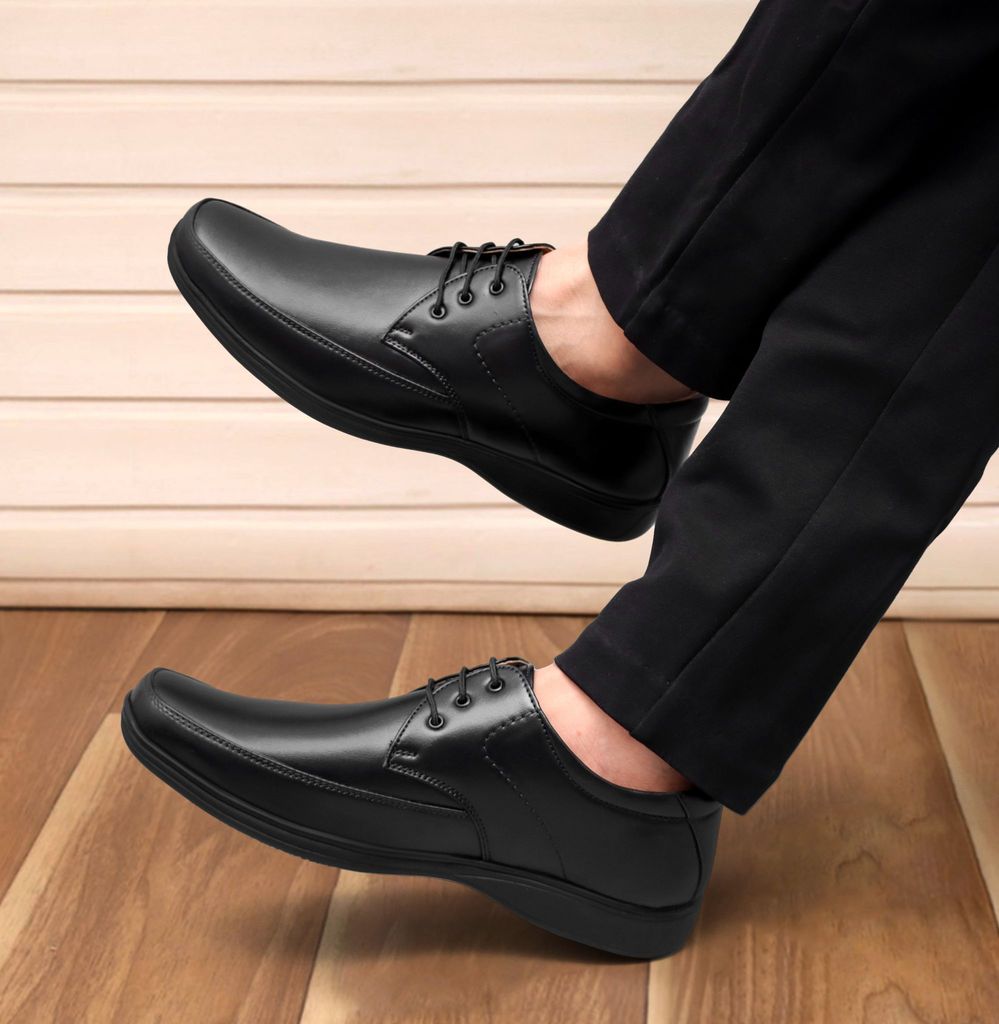 WUGO::Latest Stylish Men Formal Shoes|Black Derby Shoes|Office Shoes For Men's & Boys (Free Home Delivery) view 2
