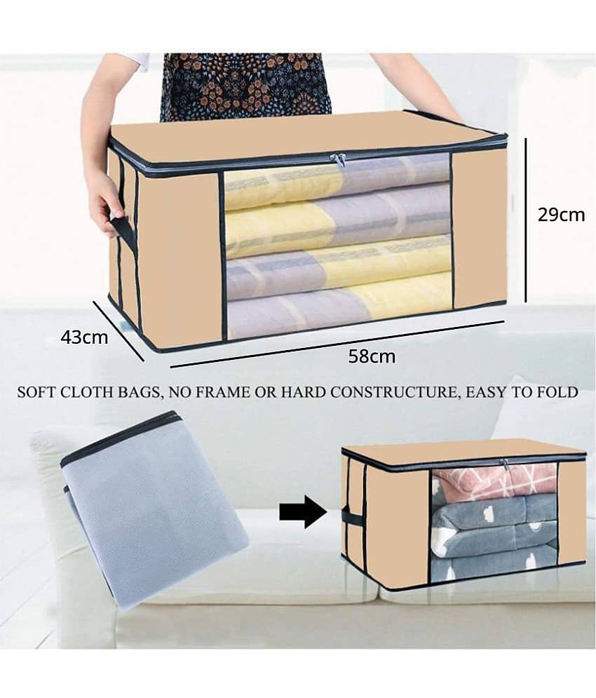 Non-Woven Cloth Storage / Organizer with Transparent Window,Grey (2U) view 2