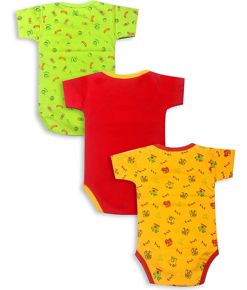 INFANT Pack of 3 Baby Boys 100% Cotton Bodysuit ( Multi Color ) view 2