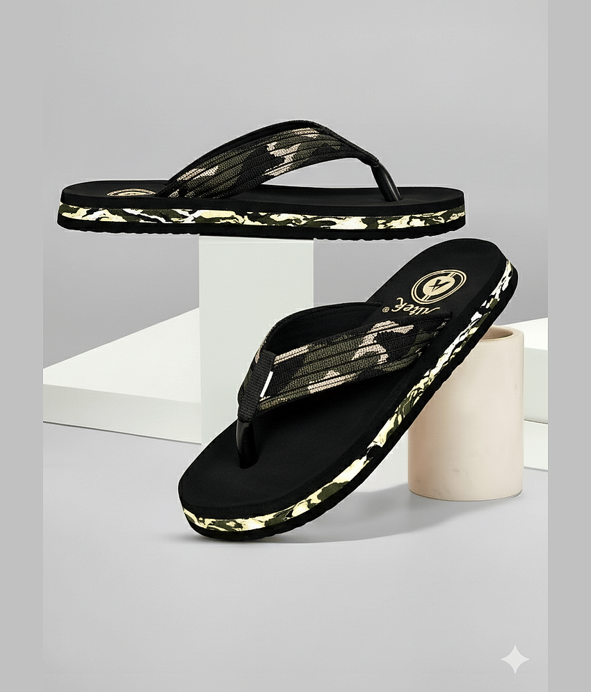 Altek Black Men's Thong Flip Flop view 2
