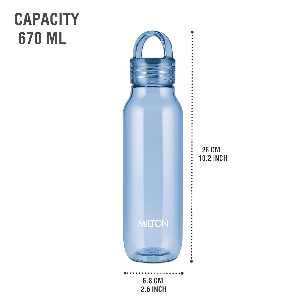 MILTON Fashion 750 Pet water bottle, 670 ml|Tritan Plastic|Leak-Proof, BPA-Free, Sturdy Handle|Reusable Water bottle for fridge|Perfect for Office, Travel, Gym Tumbler Bottle for Men and Women view 2