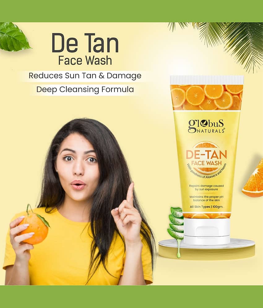 Globus Naturals DeTan Face Wash, 100gm (Pack of 2) view 2