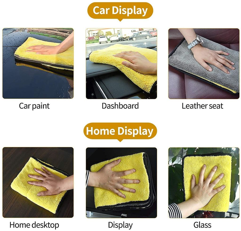Pack Of 5 Microfiber Cloth for Multi Purpose & Car Cleaning (800 GSM Size: 40 x 30 cm) By Global Home Tex view 2