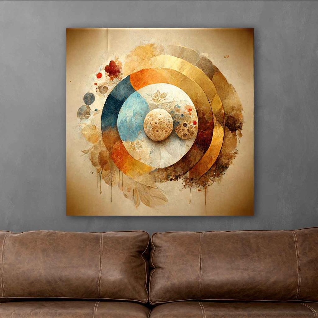 CELESTIAL HARMONY PAINTING 24in X 24in WITH BLACK FRAME