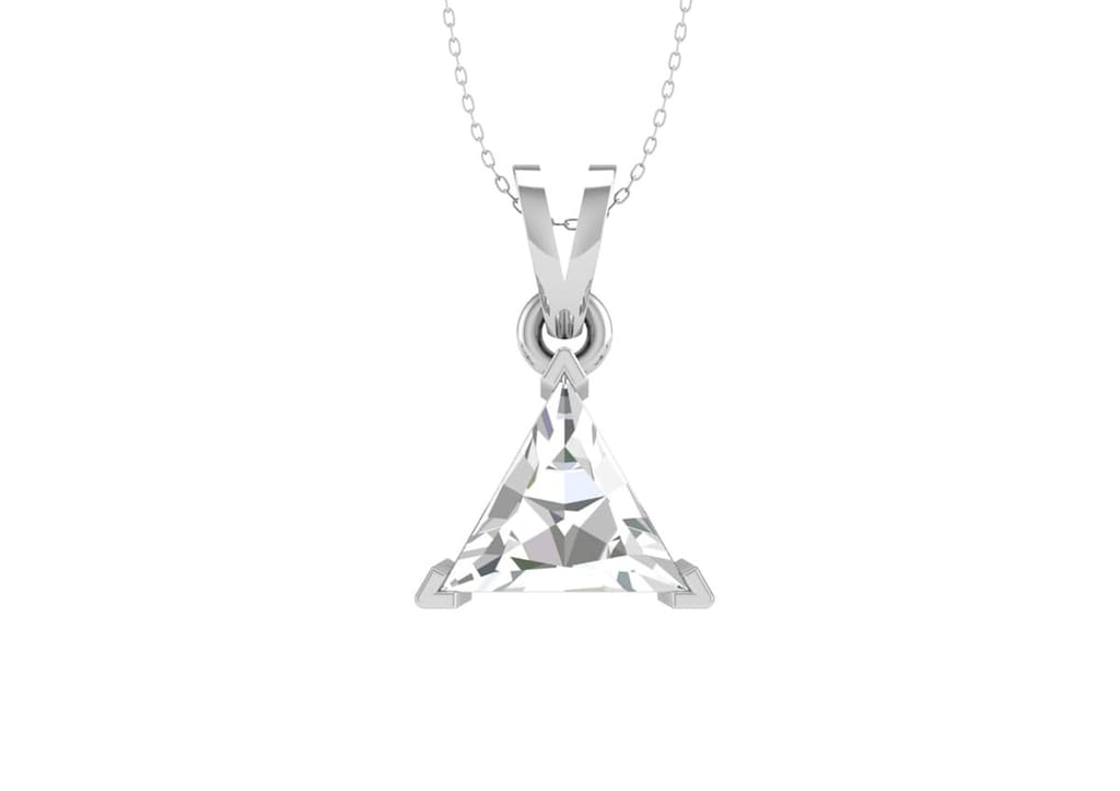 Classic Triangle Solitaire Necklace view 2