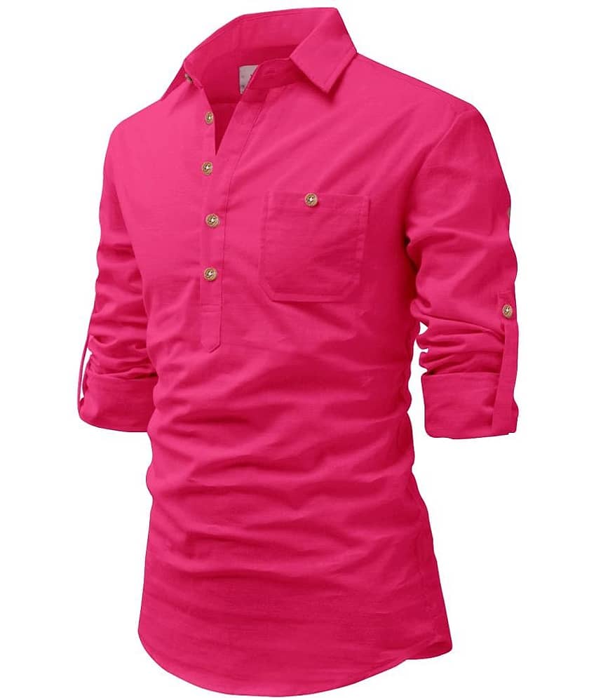 UNI VIBE Black Cotton Blend Men's Shirt Style Kurta ( Pack of 2 ) view 2