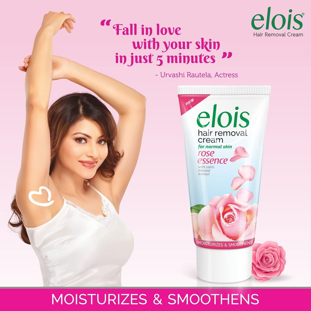 Elois Hair Removal Cream for Women With Rose Extract, Normal Skin(100g) 2x Longer Lasting Smoothness than Razors (Pack of 1) view 2