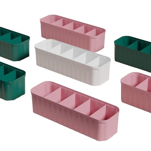 4-Pack Stackable Underwear Organizer for Socks, Bras, Panties, Ties - Foldable Closet Storage Bins with Lids for Home Organization view 2