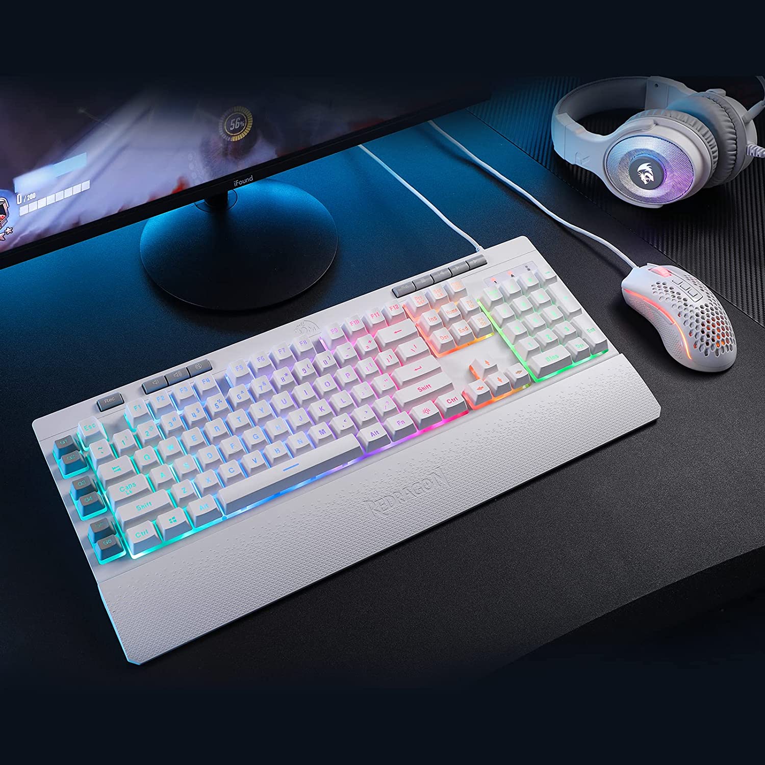 Redragon Shiva K512- Wired Membrane Keyboard RGB White view 2