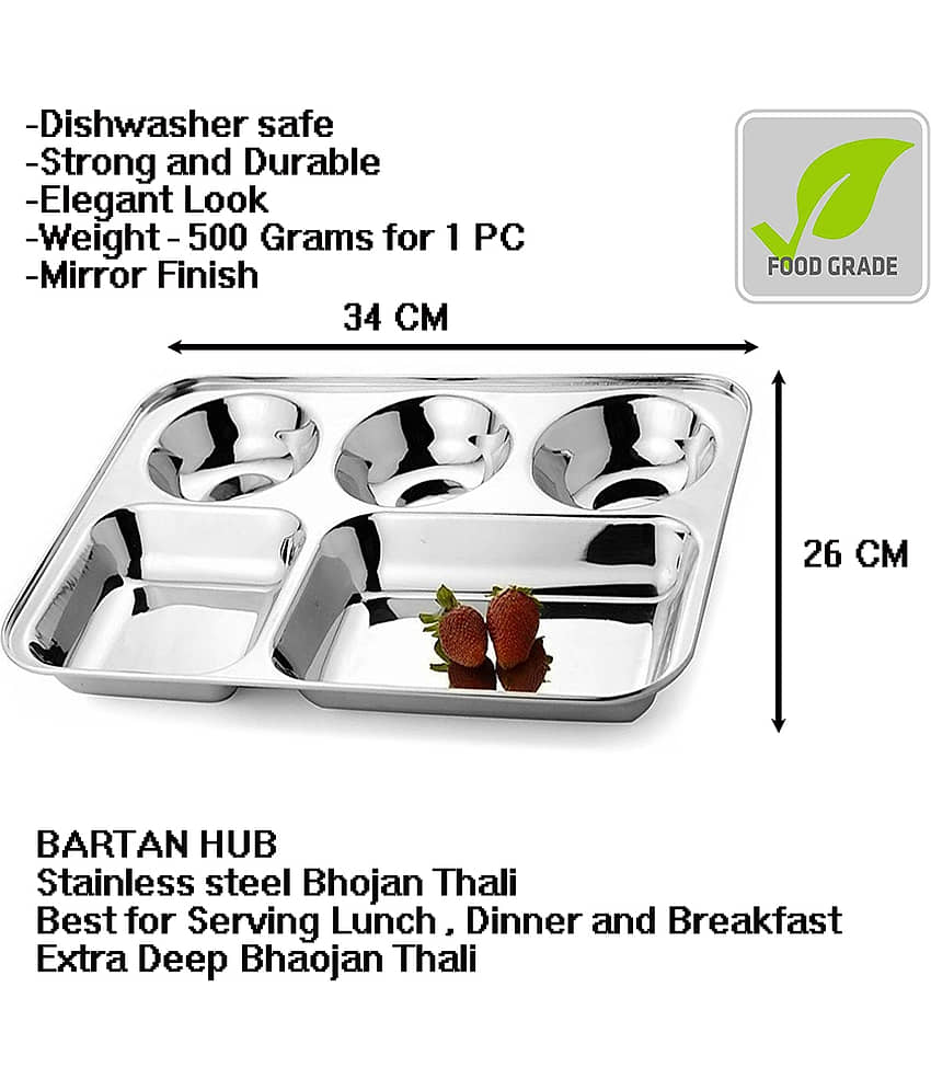 bartan hub 2 Pcs Stainless Steel Steel Full Plate view 2