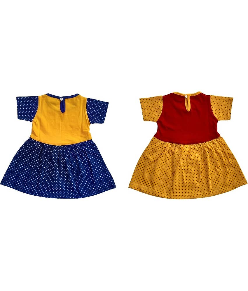 TRITI Baby Girls Cotton Blend Frocks ( Red & Green ) view 2