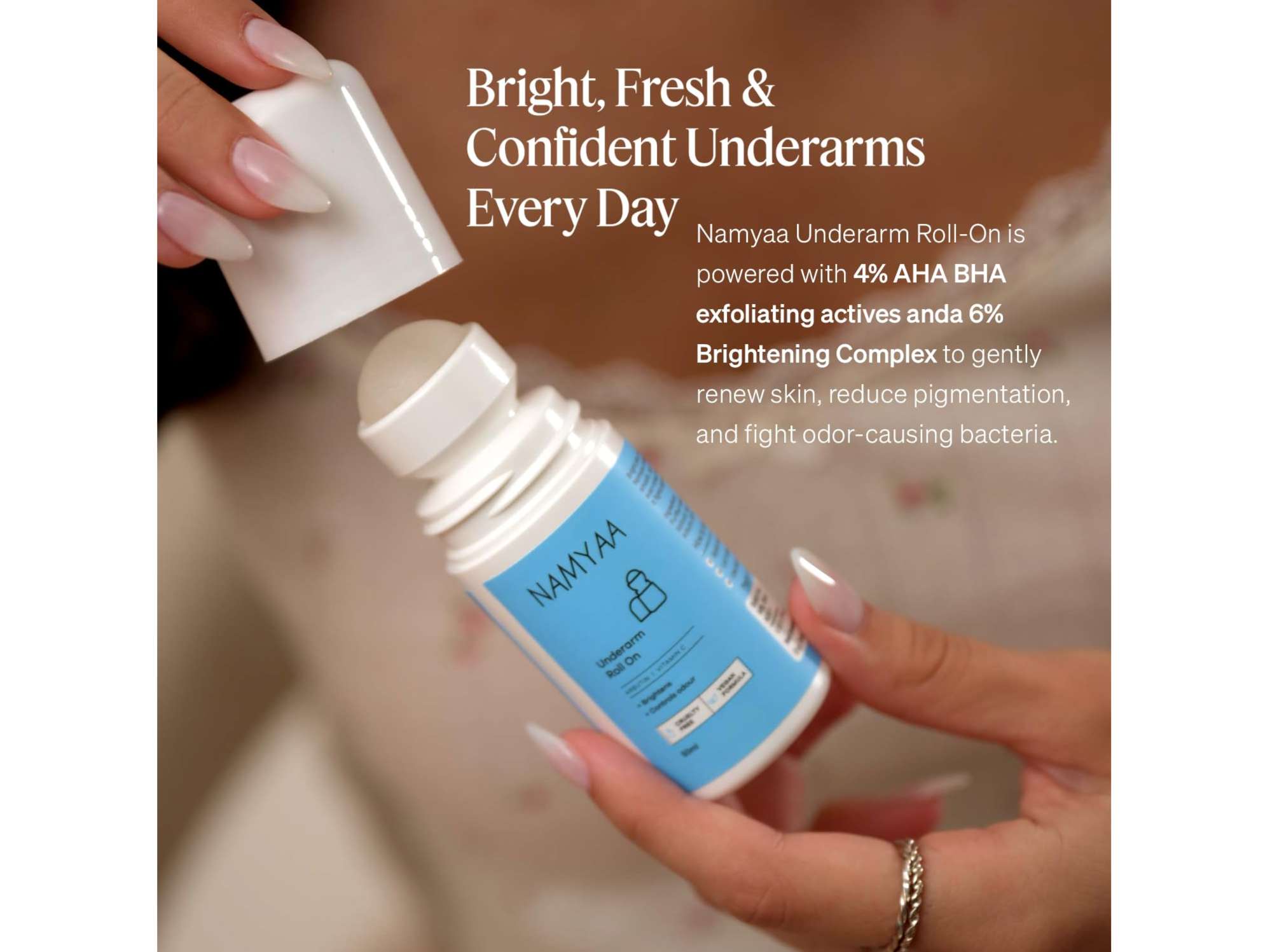 Namyaa Underarm Roll On with 4% AHA BHA and 6% Brightening Complex, 50ml - Pack of 1 view 2