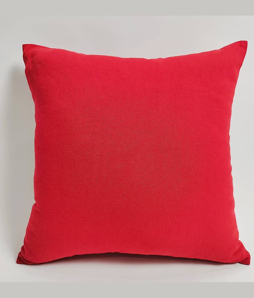 NUEVOSGHAR Single Red Cotton Filled Cushion view 2