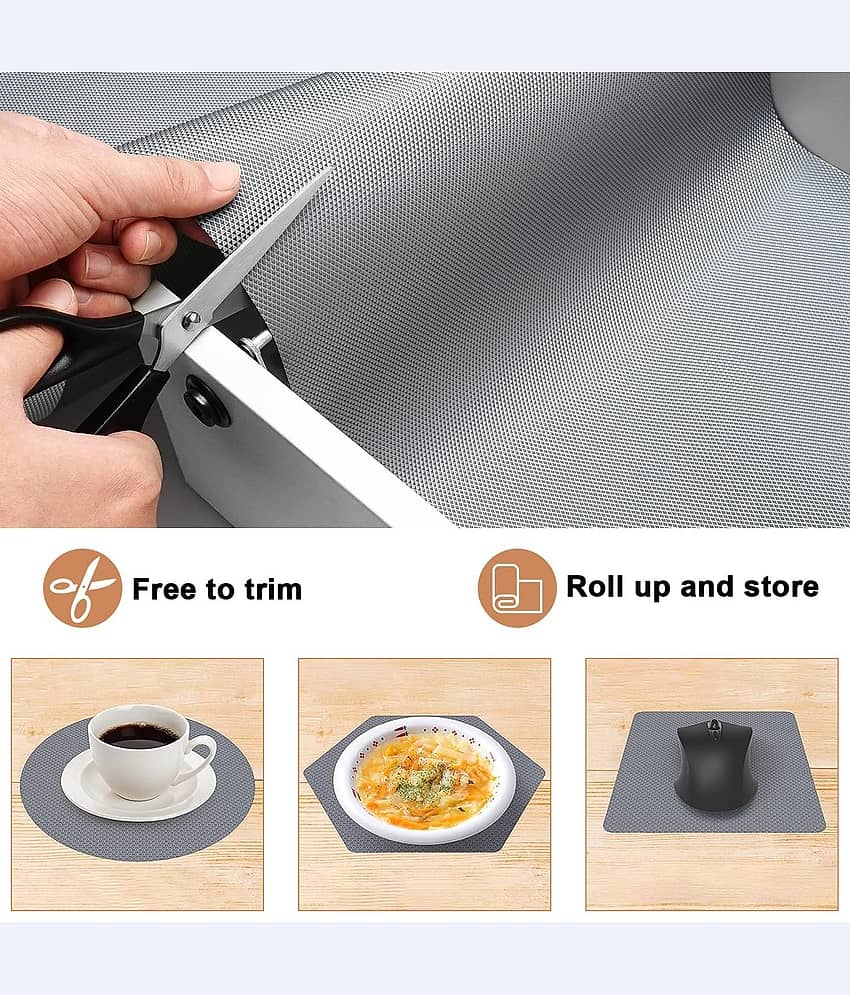 THRIFTKART - Trendy Home Anti-Slip Mat for Kitchen (45 cm x 5 m), Food Grade & Washable, Mat for Fridge, Shelves, Cupboards, EVA Shelf Liner Sheet for Drawers & Wardrobe (Diamond Texture, Grey) view 2