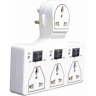 3+1 Universal Multi Plug Socket Adaptor with Switch & LED Indicator | 6 Amp Extension Board for Home & Office Use