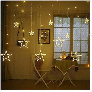 Daybetter Star Curtain Lights 12 Stars138 String Led Light 2.5 Meter For Christmas Decoration-Strip Homeled Light For Party Birthday Valentine Room Decor-Christmas (Warm White) Tar-H1 view 2