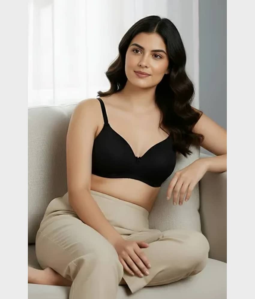EASTERN CLUB Pack of 1 Cotton Lightly Padded T-Shirt Bra For Women ( Black ) view 2