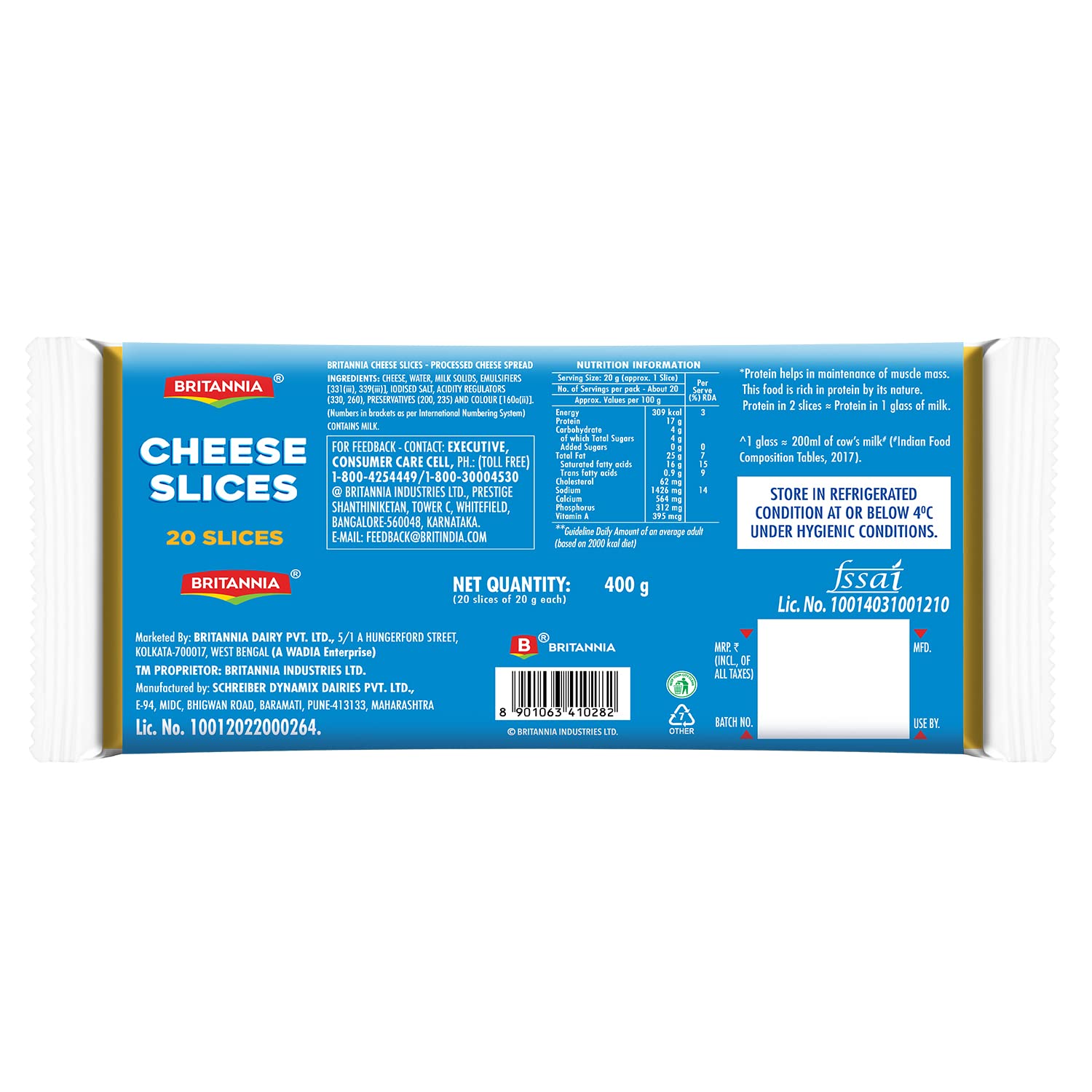 Britannia Cheese Slices, 400 Gm view 2