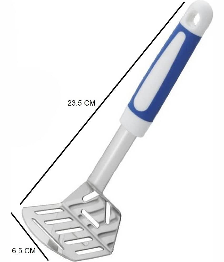 HomePro Kitchenware Potato Masher Stainless Steel Plastic Handle Pack of 1 (Blue) view 2