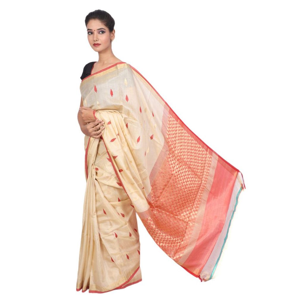 HANDLOOM KOSA SAREE WITH BLOUSE (SKU - 1ST104201220 SAREE- 147) view 2