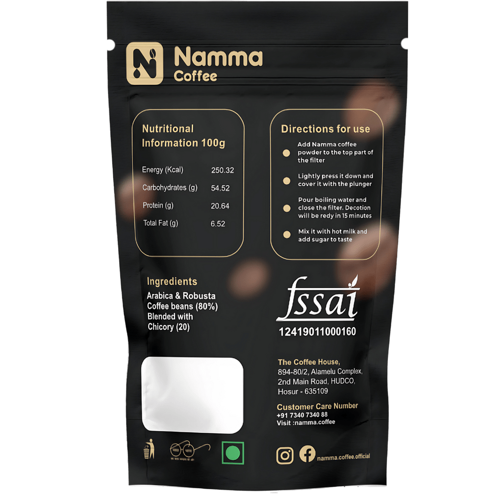 Namma Coffee - Classic Blend Filter Coffee Powder - 80% Coffee, 20% Chicory | Authentic South Indian Filter Coffee | Freshly Roasted, Strong And Aromatic view 2