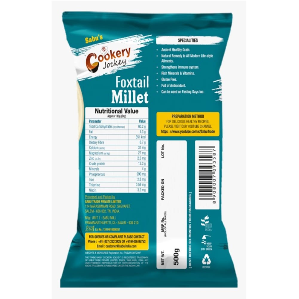 COOKERY JOCKEY FOXTAIL MILLET 500GM view 2