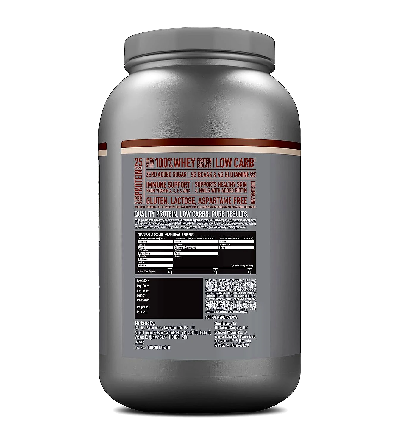 Nature's Best ISO PURE Whey Protein (Flavour - COOKIE & CREAM) by Total Sporting And Fitness Solutions Pvt Ltd view 2