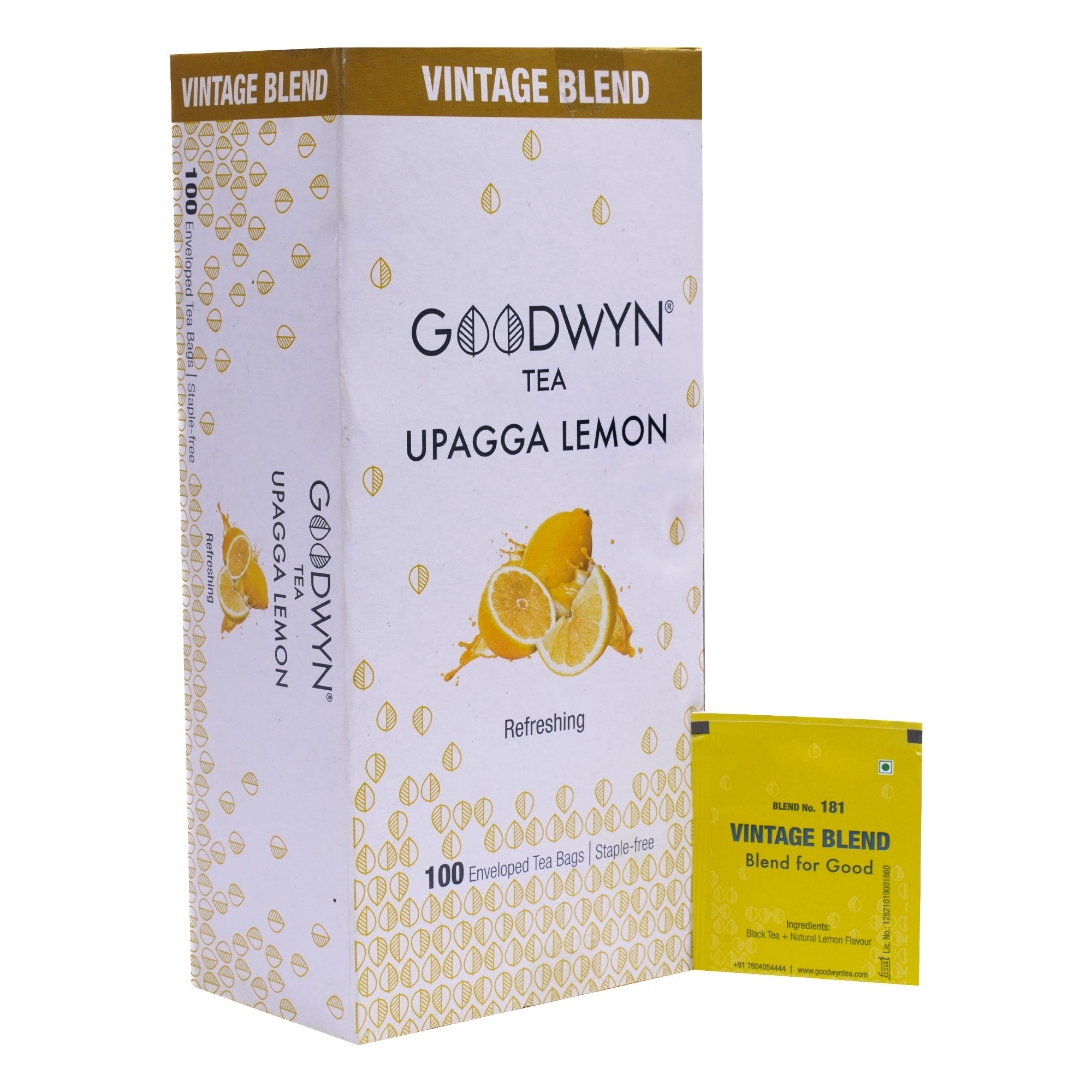 Goodwyn Lemon Black Tea (100 Tea Bags) | Made with Lemon | From Own Tea Estates | 100% Natural | Plastic Free Tea Bags | Low Caffeine Non Bitter | Rich in Antioxidants view 2