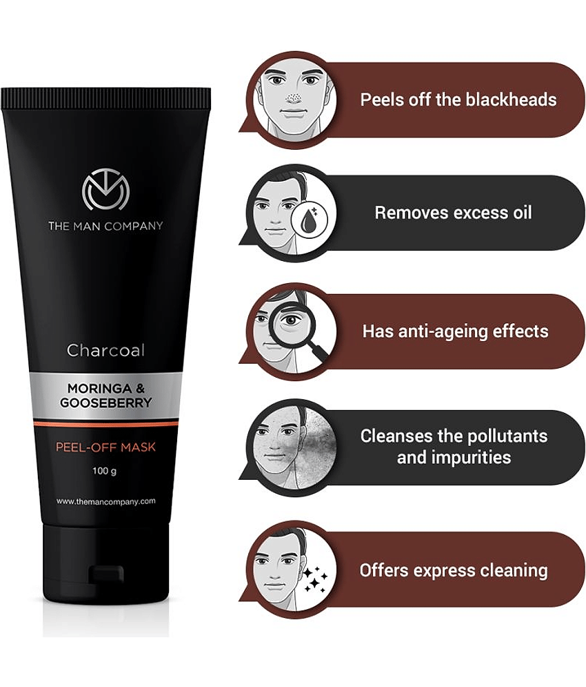 The Man Company Activated Charcoal Peel Off Mask | Remove Blackheads, Dead Skin | Face Mask For MeN | 100gm view 2