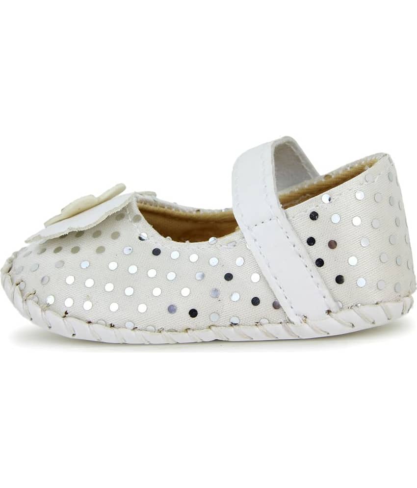 Neska Moda 6 To 12 Months Baby Girls Synthetic Leather Party Wear Polka Dot Baby Sandal Booties (White) view 2
