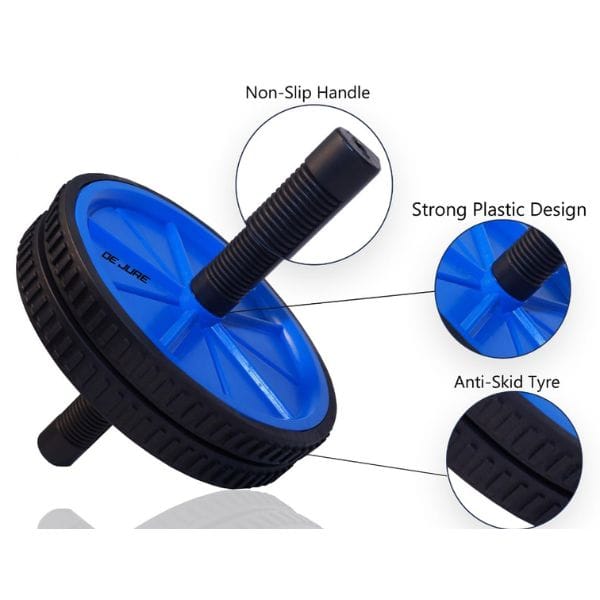De Jure Fitness Dual Wide Ab Roller Wheel for Abs Workouts Home Gym Abdominal Exercise/Core Workouts for Men and Women view 2