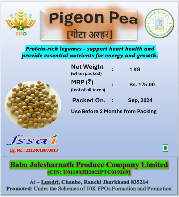 1 Kg Pigeon Peas (Toor) - Protein-Rich Legumes