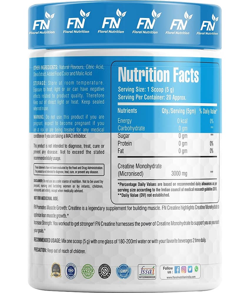 Floral Nutrition Creatine monohydrate Micronized 3000mg 100 gm view 2