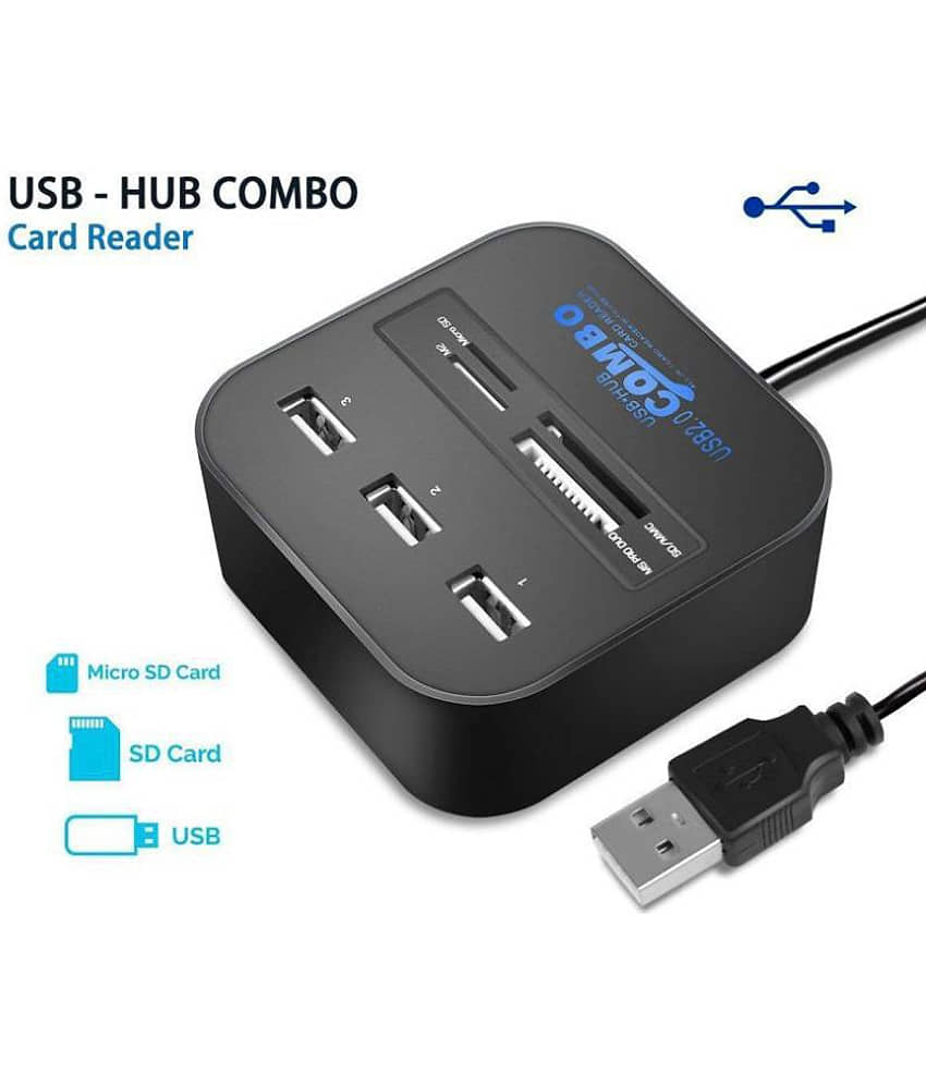 Ever Forever 3 port USB Hub 2.0 With All in One Combo Card Reader view 2