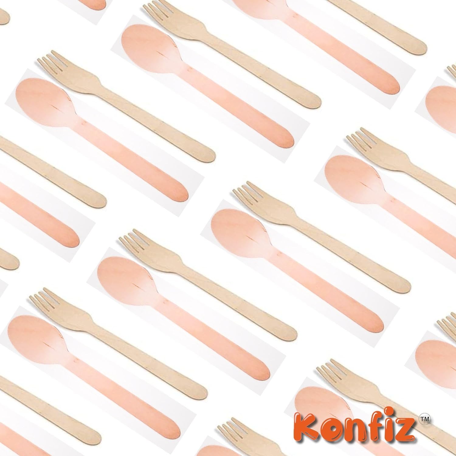 Wooden Cutlery Combo Pack: Wooden Spoons & Forks With A Durable Design, Perfect For Any Occasion (50 Pcs Each Combo Pack) view 2