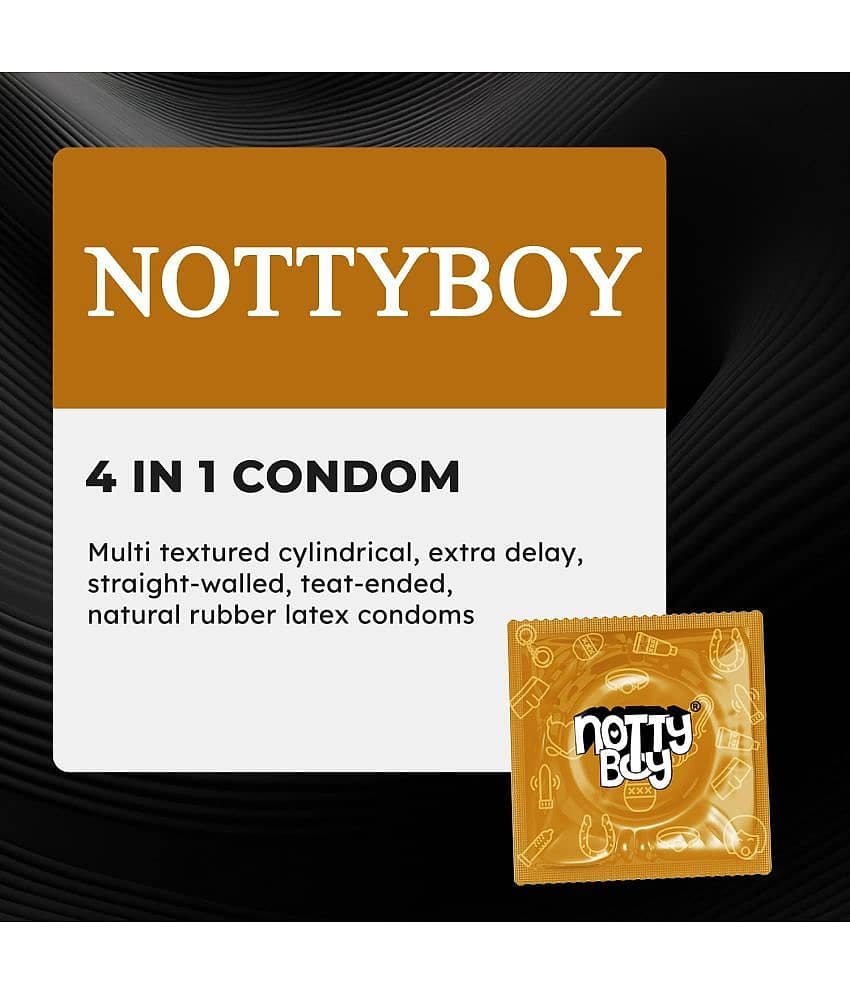 NottyBoy Long Last Delay Spray For Men 20g, 4in1 Dotted & Ribbed Contoured Over Time Condoms - Pack of 1 view 2