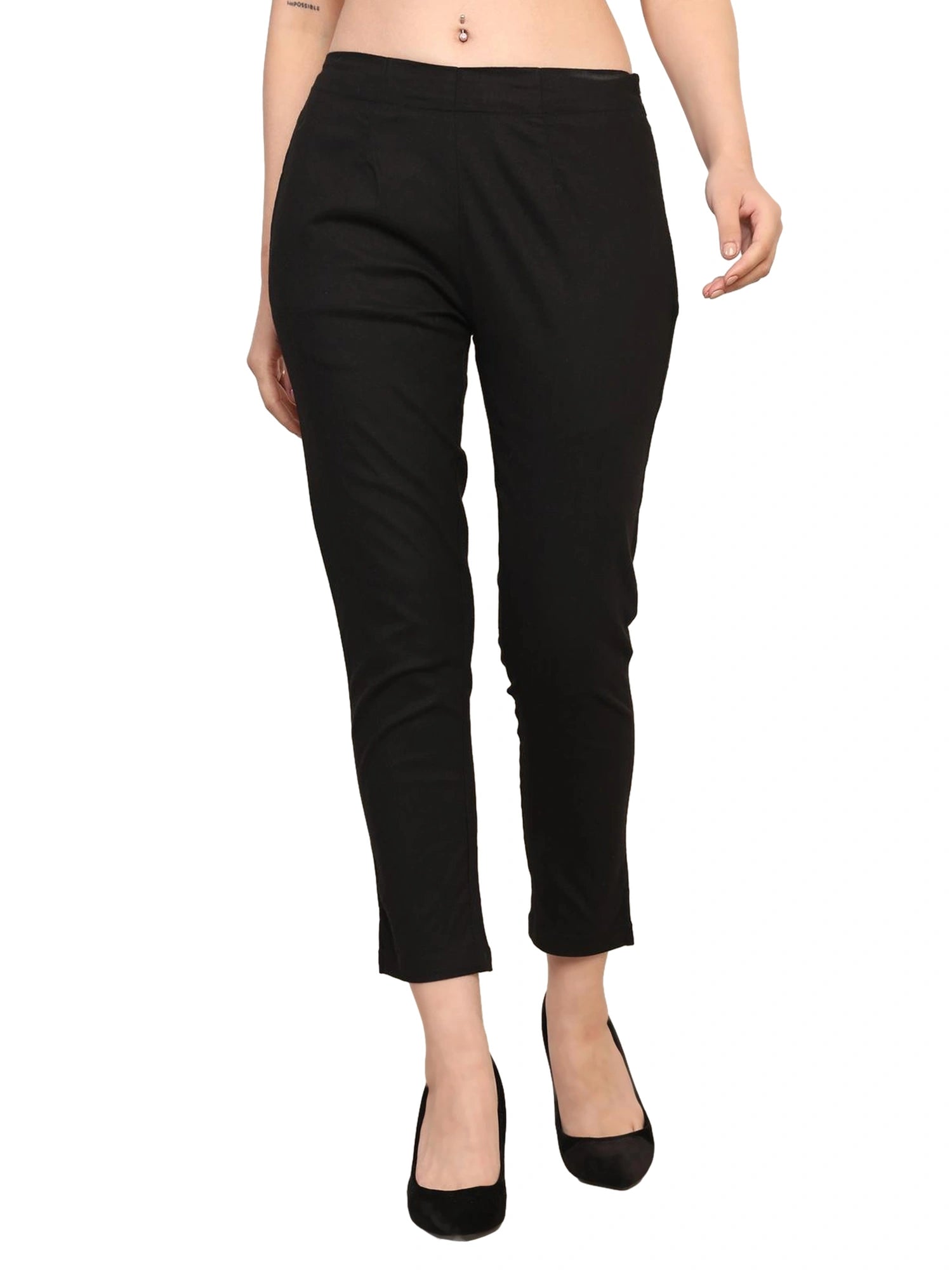 Women’s Linen Palazzo Pants – Effortless Style & Breathable Comfort | Black view 2