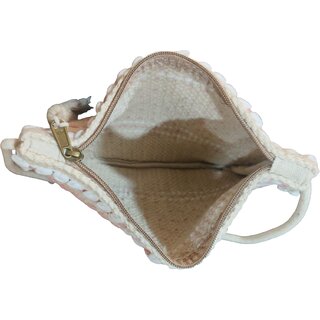 Blush Harmony Handwoven Fringe Sling Bag view 2