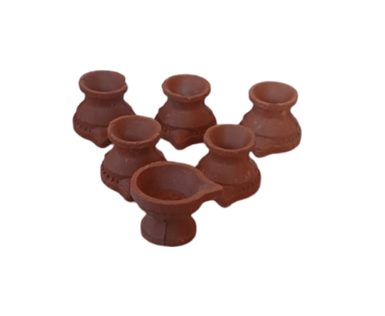 Handmade Clay Diya for Diwali and Other Festivals pack of 6 view 2