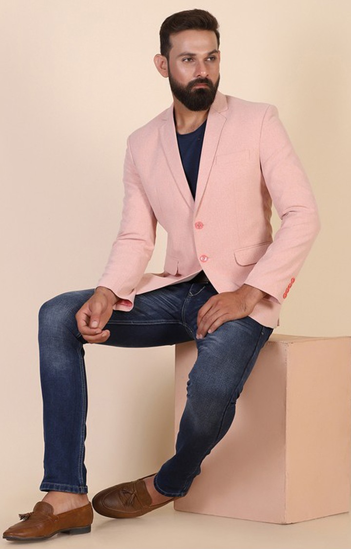 Tahvo Men Suede Pink Blazer view 2